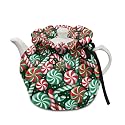 Red Green Candy Cane Tea Cozies Christmas Cover of Teapots Tea Pot Dust Cover Insulated Kettle Cover Tea Pots Cosy Cotton Teapot Shock Protection Home Party Decor Souvenir