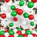 Red Green White Link Balloons,120Pcs 6Inch Christmas Linking Balloons