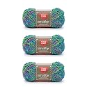 Red Heart Scrubby Yarn for Dishcloths and Scrubbers, Capri, 3-Pack