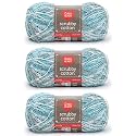 Red Heart Scrubby Cotton Refreshing Yarn - 3 Pack of 3.5oz/100g - Cotton - 4 Medium (Worsted) - 145 Yards - Knitting/Crochet