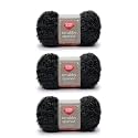 Red Heart Scrubby Sparkle Yarn for Dishcloths, Licorice, 3-Pack