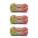 Red Heart Scrubby Yarn for Dishcloths and Scrubbers, Tropical, 3-Pack