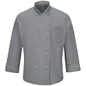Red Kap Men's Long Sleeve Ten Button Chef Coat with Mimix and Oilblok