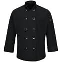 Red Kap Men's Long Sleeve Ten Button Chef Coat with Mimix and Oilblok