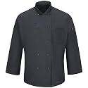 Red Kap Men's Long Sleeve Ten Button Chef Coat with Mimix and Oilblok