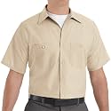 Red Kap Men's Short Sleeve Industrial Stripe Work Shirt, Petrol Blue/Navy