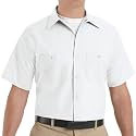 Red Kap Men's Short Sleeve Industrial Stripe Work Shirt, Petrol Blue/Navy
