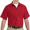 Red Kap Men's Short Sleeve Industrial Stripe Work Shirt, Petrol Blue/Navy