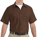 Red Kap Men's Short Sleeve Industrial Stripe Work Shirt, Petrol Blue/Navy
