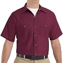 Red Kap Men's Short Sleeve Industrial Stripe Work Shirt, Petrol Blue/Navy