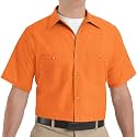 Red Kap Men's Short Sleeve Industrial Stripe Work Shirt, Petrol Blue/Navy