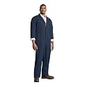 Red Kap Men's Twill Action Back Coverall With Chest Pockets - Mechanic Coveralls With Concealed Zippers