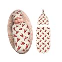 Red Lobsters Crawfish Swaddle Blanket with Beanie Set, Soft and Stretchy Newborn Blanket Swaddlling Blanket for Boy and Girl