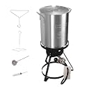 Red Mountain Valley 30 Qt Propane Deep Fryer, Seafood Boiler, Large Outdoor Camping Deep Fryer With Thermometer, 50,000 BTU Gas Burner, 30qt Stock Pot, Outdoor Cooking for Crawfish, Seafood