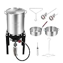 Red Mountain Valley Outdoor Propane Turkey Deep Fryer Set 30&amp;10 Quart Fish Fryer with Basket, 50,000 BTU Burner, Large Seafood Boiler Kit, Outdoor Cooking for Frying, Boiling
