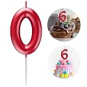 Red Number 0 Candle Happy Birthday 3D Number Candles for Birthday Cake Party Decoration Wedding Anniversary Celebration Supplies