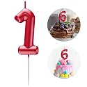Red Number 1 Candle Happy Birthday 3D Number Candles for Birthday Cake Party Decoration Wedding Anniversary Celebration Supplies