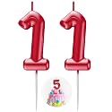 Red Number 11 Candle Happy Birthday 3D Number Candles for Birthday Cake Party Decoration Wedding Anniversary Celebration Supplies