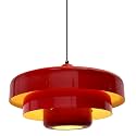 Red Pendant Light, 13.8" Vintage Adjustable Hanging Lamp, Kitchen Island Pendant Light Fixtures for Apartment Hallway Dining Nook Living Room