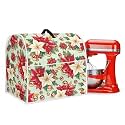 Red Poinsettia Stand Mixer Covers for Kitchen Aid 4.5-5 Quart Christmas Theme Cover Universal Kitchen Small Appliance Covers Washable Dust Cover for Kitchen Aid Mixer Accessories