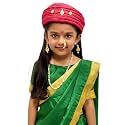 Red Rani Laxmi Bai Safa for Kids | Traditional Indian Turban | Fancy Dress Costume Headgear for Annual Function, School Play & Cultural Events
