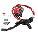 Red Rear Hydraulic Disc Brake System,ATV Quad Left Rear Hand Brake Assembly with caliper&brake pads for Chinese Quad 4 Wheeler Buggy 50cc 70cc 90cc 110cc 125cc 150cc Taotao Kazuma Coolster ATV parts