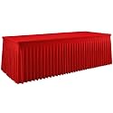 Red Rectangle Tablecloth for 8FT Table, Fitted Spandex Stretch Table Cover with Elastic, Wrinkle-Free Reusable Table Cloth for Wedding, Christmas, Birthday, Banquet & Events,Valentine's Day