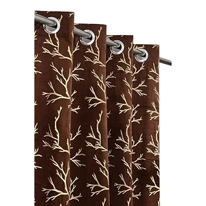 heavy velvet fabric room darkening curtains 11 feet for long door brown single piece