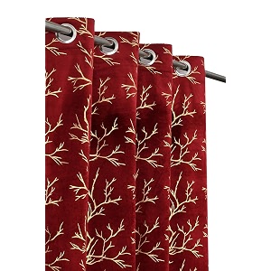 heavy velvet fabric room darkening curtains 12 feet for long door maroon pack of 4 pieces