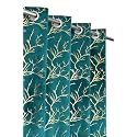 Heavy Velvet Fabric Room Darkening Curtains 11 Feet for Long Door, Aqua, Pack of 4 Pieces
