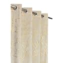 Heavy Velvet Fabric Room Darkening Curtains 12 Feet for Long Door, Cream, Pack of 2 Pieces