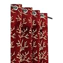 Heavy Velvet Fabric Room Darkening Curtains 12 Feet for Long Door, Maroon, Pack of 4 Pieces