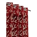 Heavy Velvet Fabric Room Darkening Curtains 12 Feet for Long Door, Maroon, Pack of 2 Pieces
