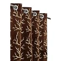 Heavy Velvet Fabric Room Darkening Curtains 12 Feet for Long Door, Brown, Single Piece