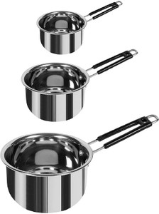 red robin steel bottom kitchen serving cooking bowl biryani rice handipotpatila cookware set stainless steel 3 - piece