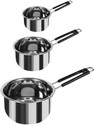 Red Robin Steel Bottom Kitchen Serving Cooking Bowl biryani, rice Handi/Pot/Patila Cookware Set (Stainless Steel, 3 - Piece)