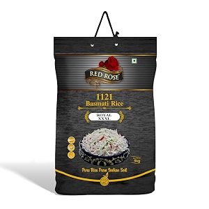 red rose royal xxxl basmati rice 5kg perfectly aged grain rich aroma best indian basmati rice for biryani