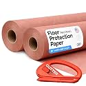 Red Rosin Masking Paper 36" x 166 feet, 2 Rolls + 1 Cutter – Thick Floor Covering (66 lbs, 996 sq.ft. Total) - USA-Made Masking Paper for Painting &amp; Construction, Surface Protection by IDL Packaging