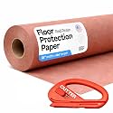 Red Rosin Masking Paper 36" x 1992" (166 feet, 498 sq.ft.) with Cutter – Thick Floor Covering (66 lbs) - USA-Made Masking Paper for Painting and Construction, Surface Protection by IDL Packaging