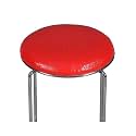 Red Round Stool with Complementary Cushion