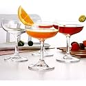 Elegant Couple Cocktail Glasses-Set of 6 Handmade Crystal Bar Quality Champagne Glasses/Champagne Saucer | Designed as Large katori Martini Glasses Martini Glasses