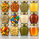 Red-Rubby Glass Grocery Container - 350