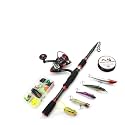 Red Shrink Road Sub Rod Set Straight Handle Spinning Wheel Bait Combination Fishing Gear