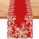 Red Snowflakes Christmas Table Runner Xmas Winter Decorations