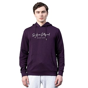 Red Tape Dark Purple Hoodie for Men