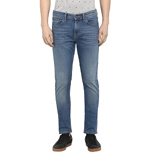 Red Tape Mens Medium Blue Solid Cotton
