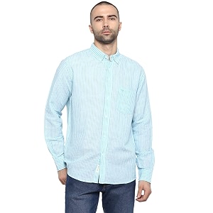 Red Tape Mens Striped Regular Fit Casual