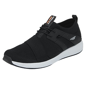 Red Tape Men Black Walking Shoes