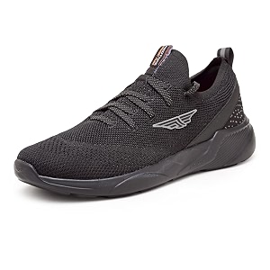 Red Tape Men Black Walking Shoes