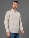 RED TAPE Men Checkered Casual Beige Shirt